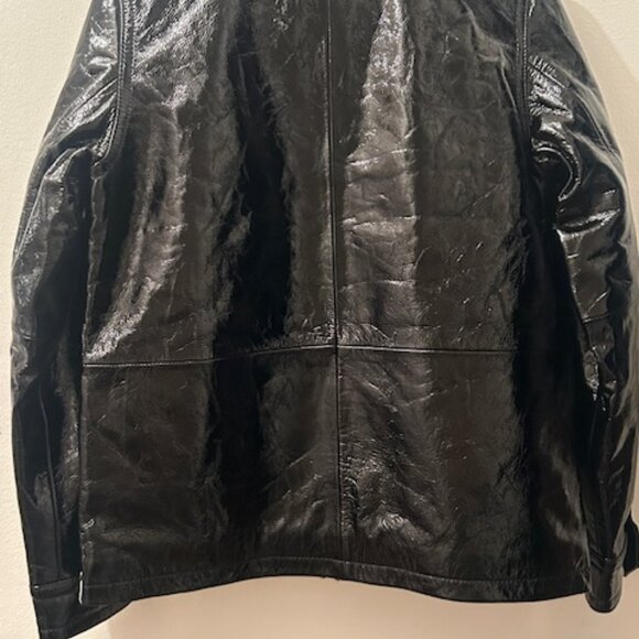 One Teaspoon Rich BLACK OUT Patent Leather Lined Zip Shimmer Short JACKET NWT - Picture 16 of 16
